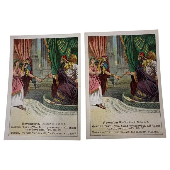 13 Antique 1905 Christian Bible Lesson 6 Picture Cards David C Cook Nov 5 - Picture 5 of 7